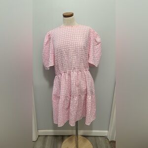 Pink gingham dress